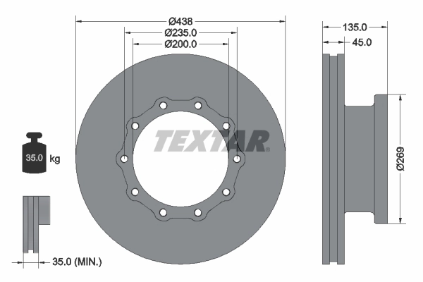 Disque de frein TEXTAR 93071800