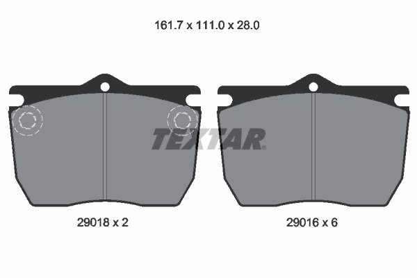 Kit de plaquettes de frein, frein à disque TEXTAR 2901602