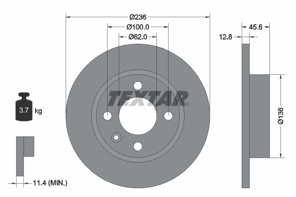 Disque de frein TEXTAR 92090200