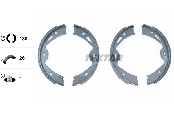Jeu de mâchoires de frein, frein de stationnement TEXTAR 91084000