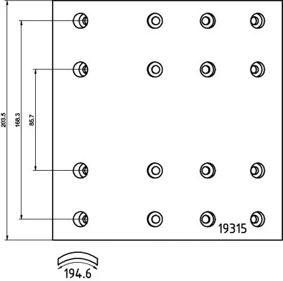 Garniture de frein, frein à tambour TEXTAR 19315
