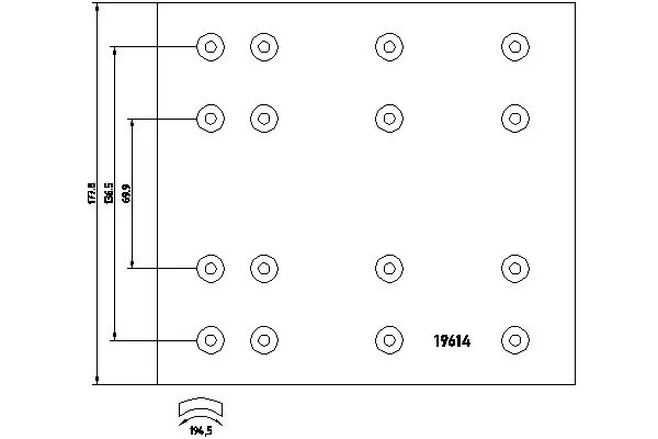 Garniture de frein, frein à tambour TEXTAR 19614