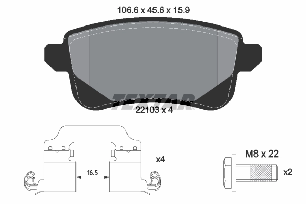 Kit de plaquettes de frein, frein a disque