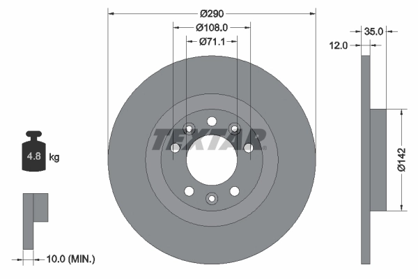 Disque de frein Textar