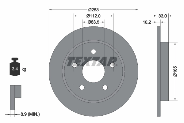 Disque de frein TEXTAR 92032400