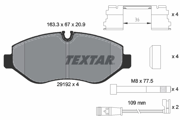 Kit de plaquettes de frein, frein a disque
