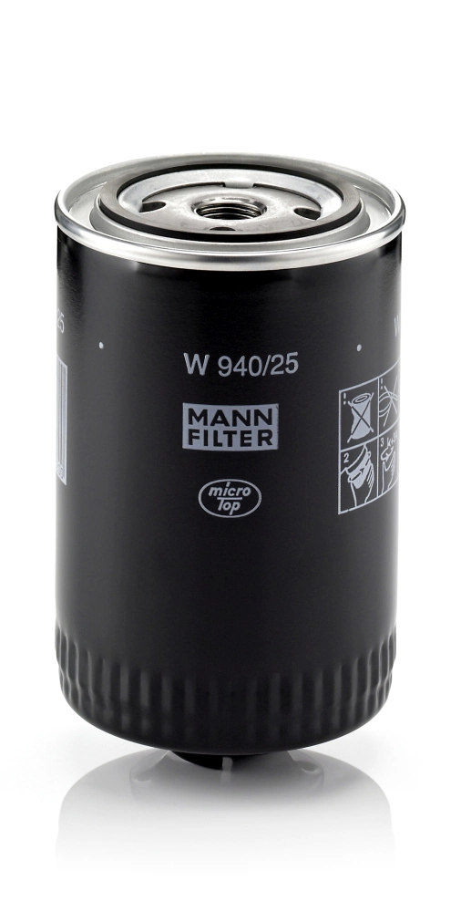 MANN-FILTER W940/25 — Фільтр оливний двигуна VW GOLF, PASSAT, TRANSPORTER III 80-97, AUDI 80,100, A6 94-97 (вир-во MANN)