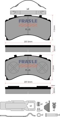 Kit de plaquettes de frein, frein à disque