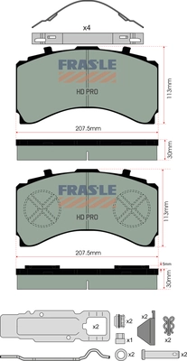 Kit de plaquettes de frein, frein à disque