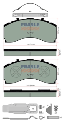 Kit de plaquettes de frein, frein à disque