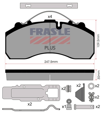 Kit de plaquettes de frein, frein à disque