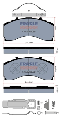 Kit de plaquettes de frein, frein à disque