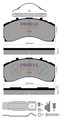 Kit de plaquettes de frein, frein à disque