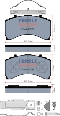 Kit de plaquettes de frein, frein à disque