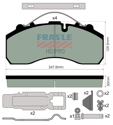 Kit de plaquettes de frein, frein à disque