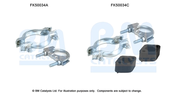 Kit d'assemblage, tuyau d'échappement BM CATALYSTS FK50034