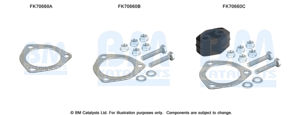Kit d'assemblage, tuyau d'échappement BM CATALYSTS FK70660