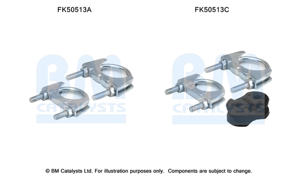 Kit d'assemblage, tuyau d'échappement BM CATALYSTS FK50513