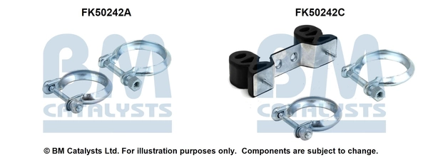 Kit d'assemblage, tuyau d'échappement BM CATALYSTS FK50242