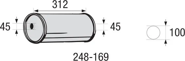 Silencieux central, universel BOSAL 248-169