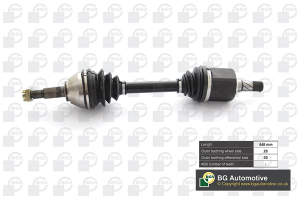 Піввісь BGA DS6317L для Nissan Qashqai 1, Renault Koleos I (передня вісь ліворуч)