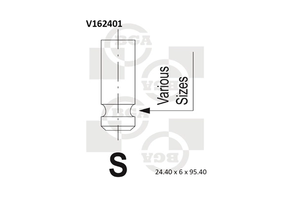 Клапан двигуна BGA V162401 для Hyundai Getz, i30 FD, Kia Cee'd ED та інших