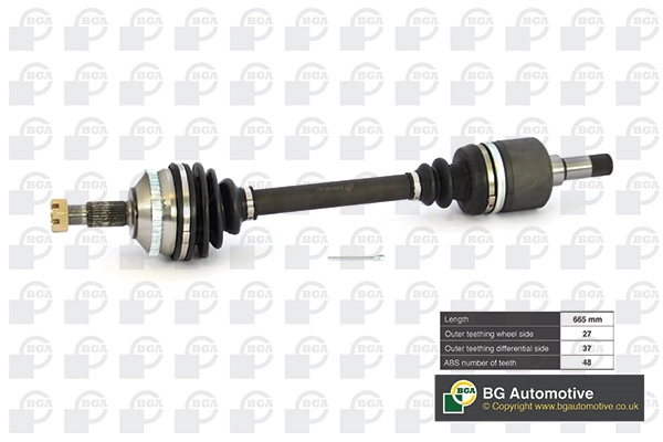 Піввісь BGA DS1418L для Peugeot Expert, 806, Citroën Jumpy та інших (передня вісь ліворуч)