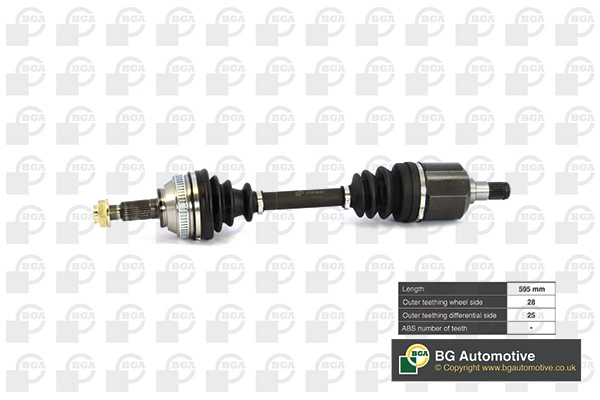 Піввісь BGA DS7513R для Land Rover Freelander та інших (передня вісь праворуч)