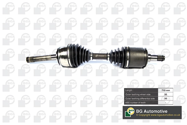 Піввісь BGA DS9100 для Toyota Land Cruiser 100 (передня вісь)