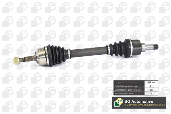 Піввісь BGA DS6714L для Peugeot 206 (передня вісь ліворуч)