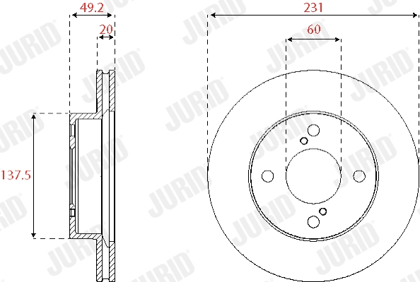 Disque de frein JURID 563253JC