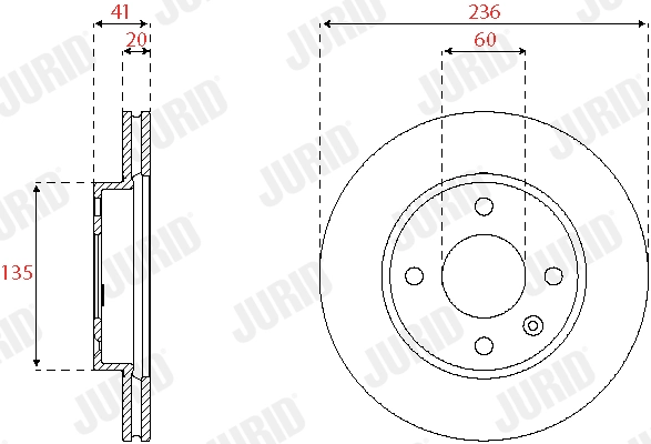 Disque de frein JURID 563252JC