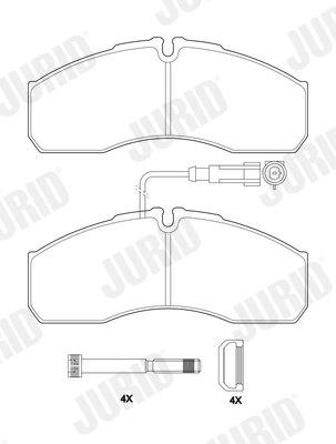 Kit de plaquettes de frein, frein à disque JURID 2916009562