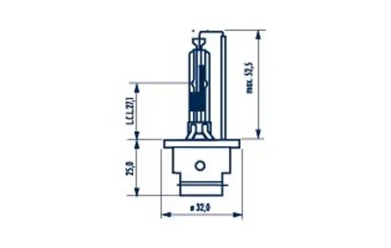 Ampoule projecteur longue portée Xenon Désignation Technique : LAMPE XENON D2R STD
