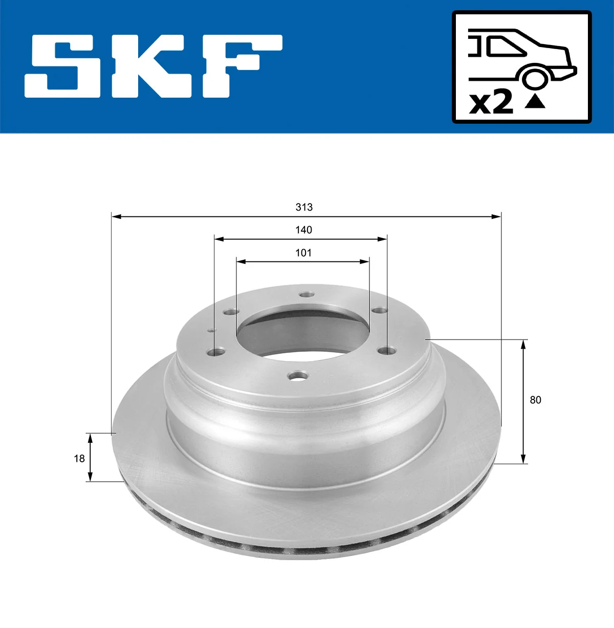 Disque de frein SKF VKBD 90850 V2