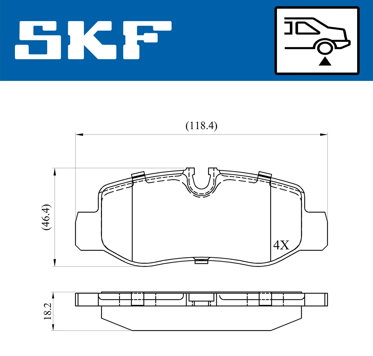 SKF VKBP 90080 — Колодки гальмівні дискові (комплект 4 шт)