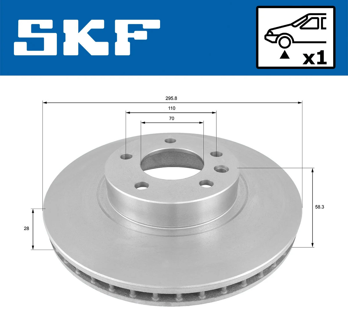 Disque de frein SKF VKBD 80645 V1