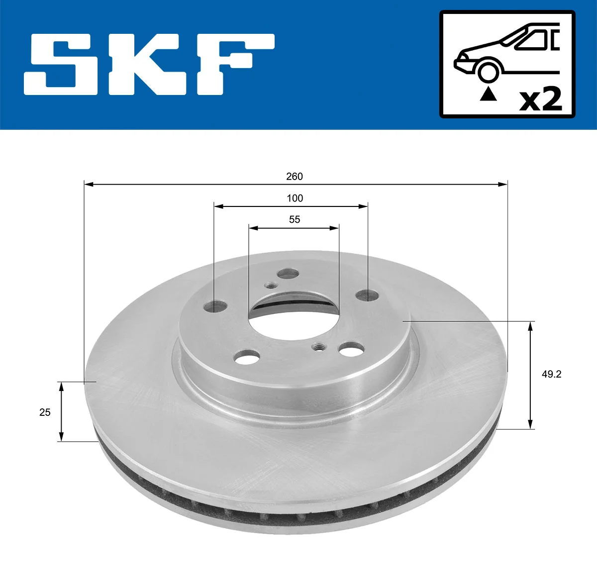 Disque de frein SKF VKBD 80818 V2