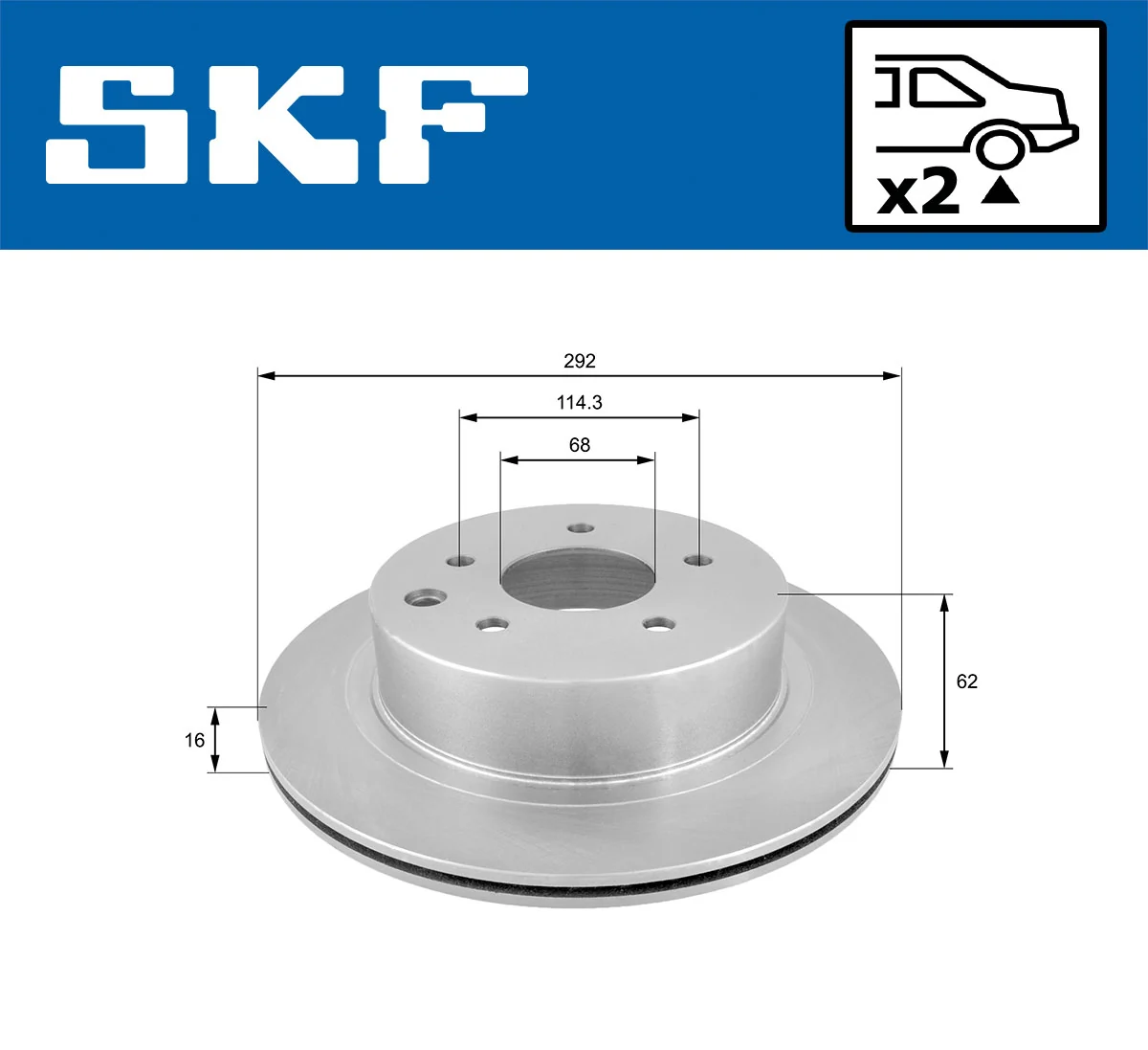 Disque de frein SKF VKBD 90355 V2