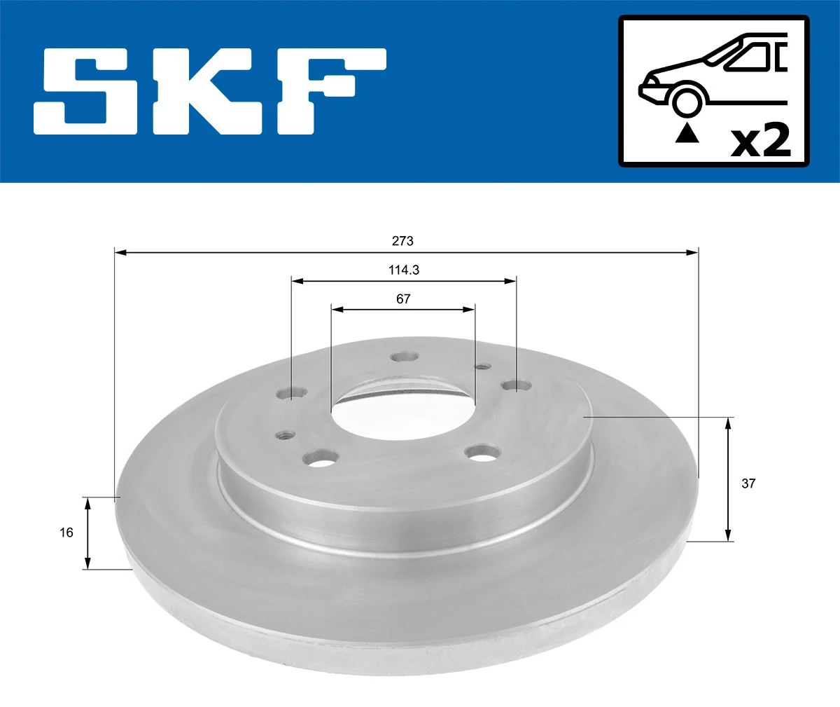 Disque de frein SKF VKBD 81168 S2
