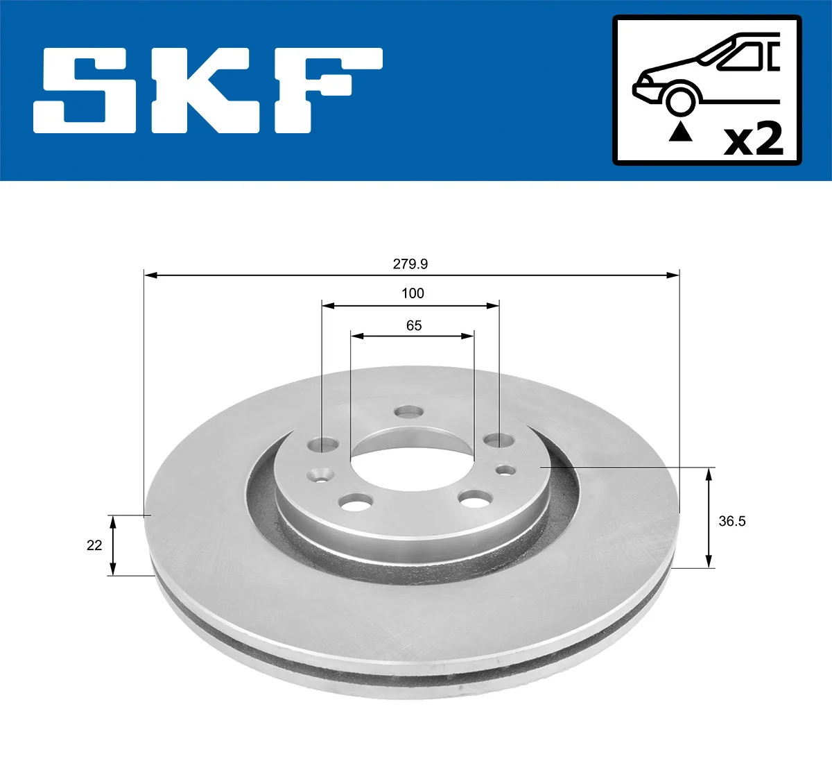 Disque de frein SKF VKBD 80021 V2