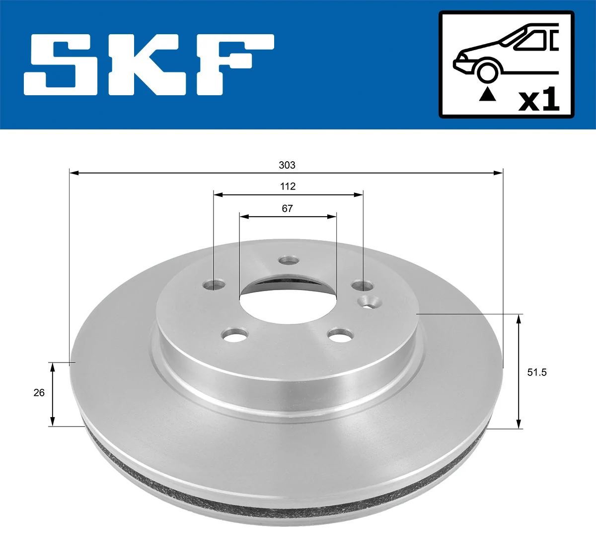 Disque de frein SKF VKBD 80814 V1