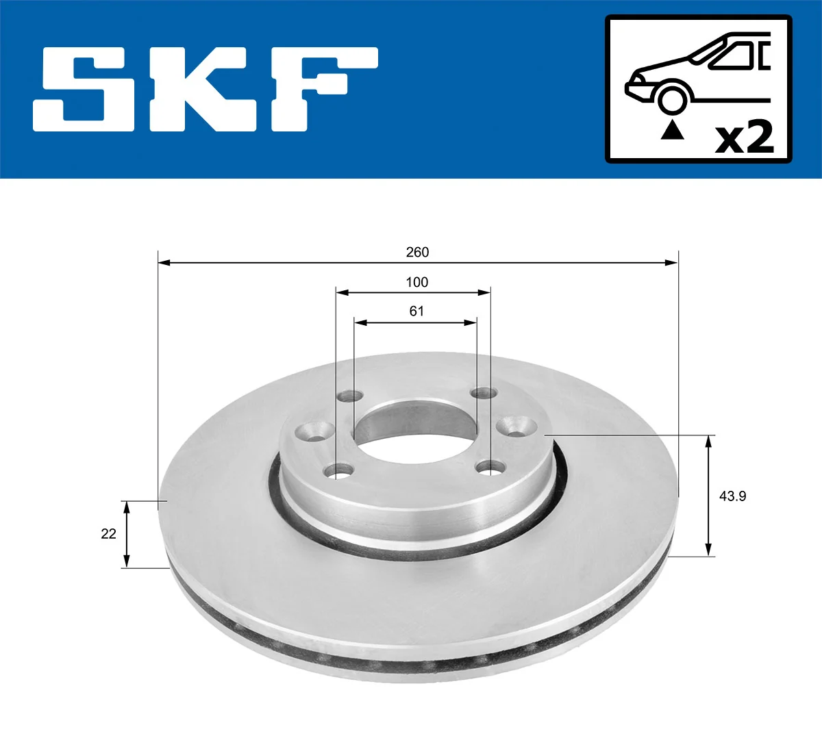 Disque de frein SKF VKBD 80004 V2
