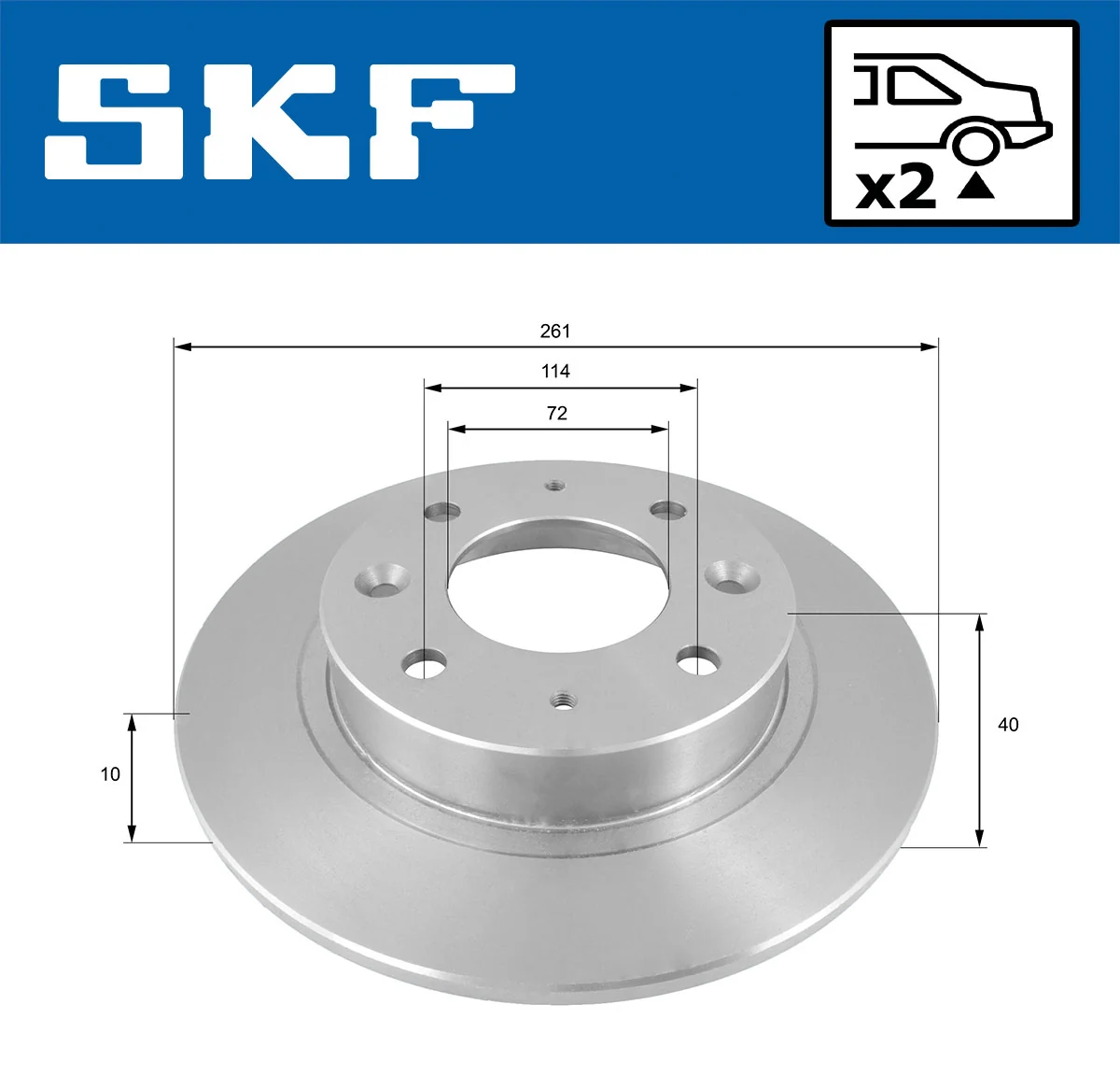 Disque de frein SKF VKBD 90884 S2