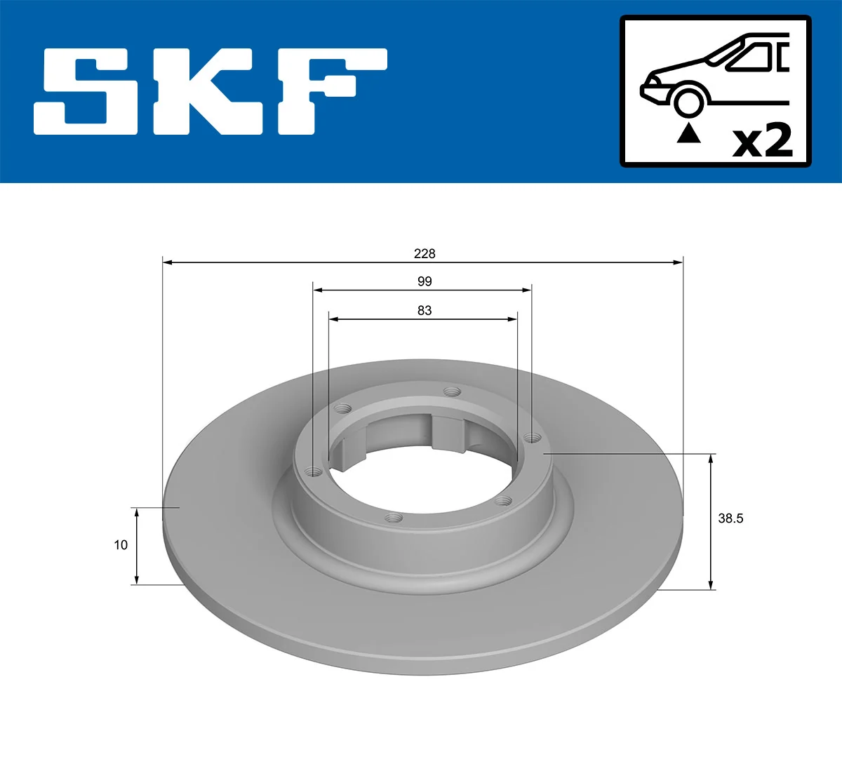 Disque de frein SKF VKBD 80293 S2