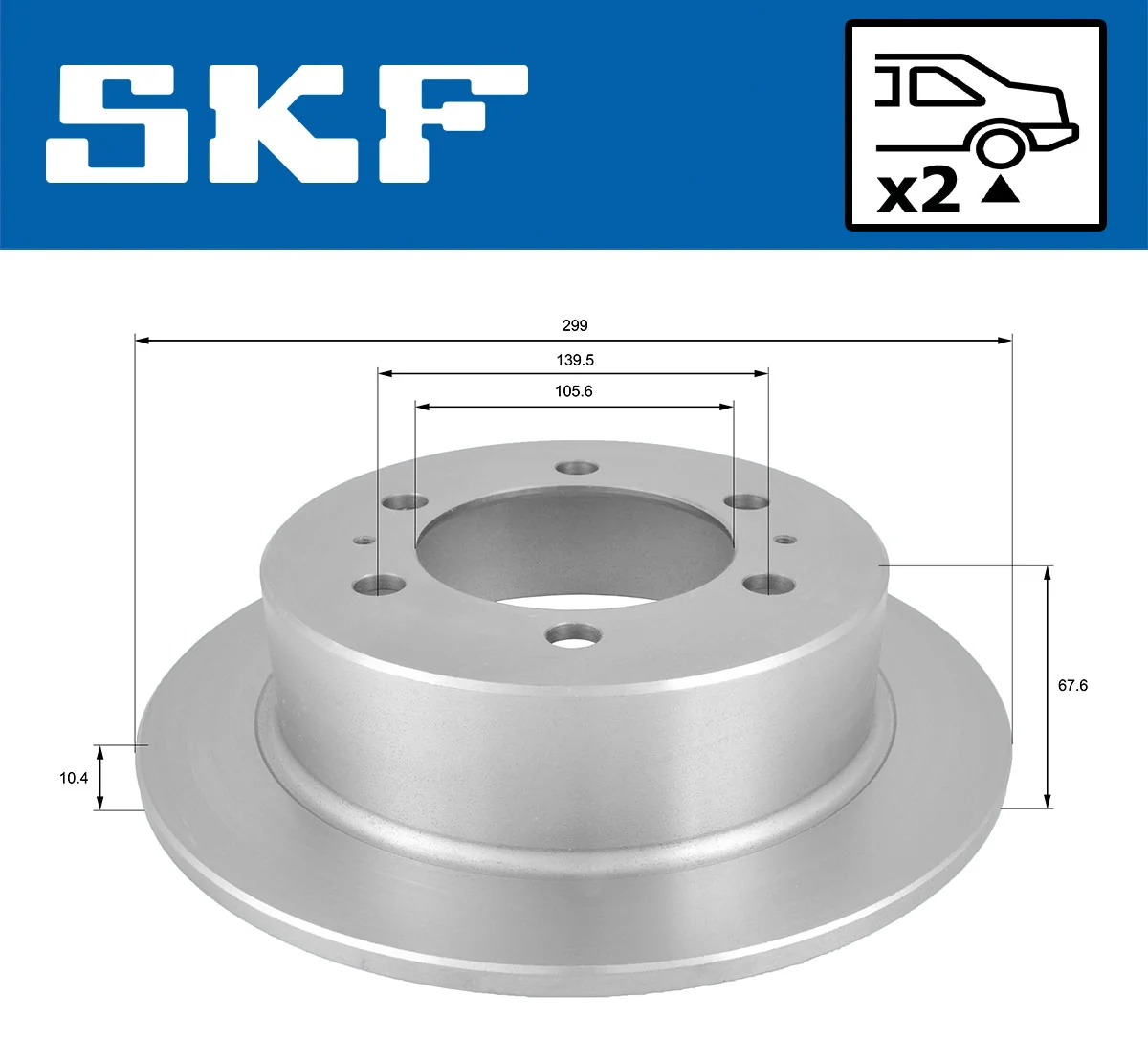 Disque de frein SKF VKBD 90851 S2