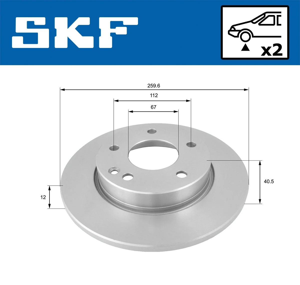 Disque de frein SKF VKBD 80396 S2
