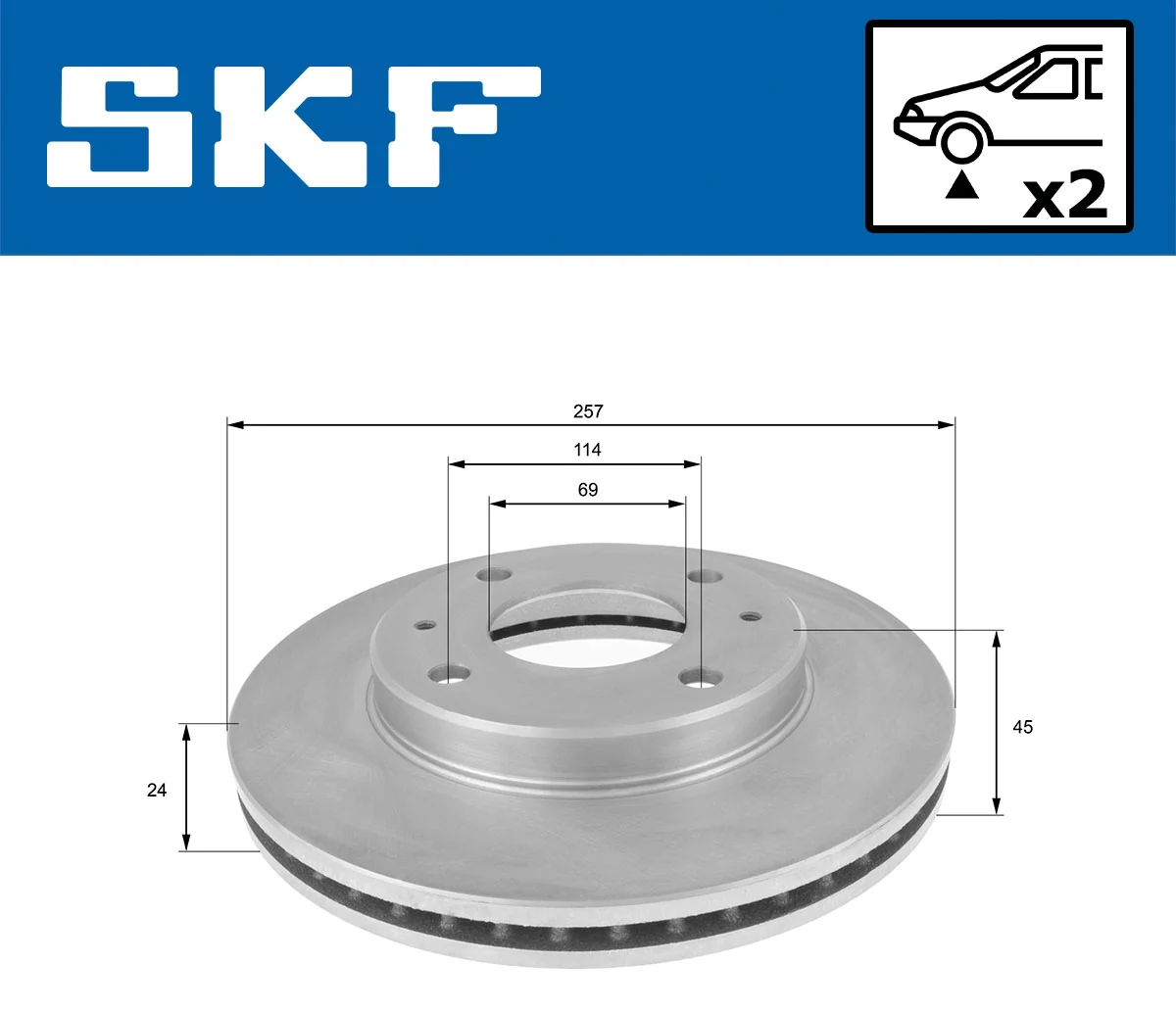 Disque de frein SKF VKBD 80867 V2