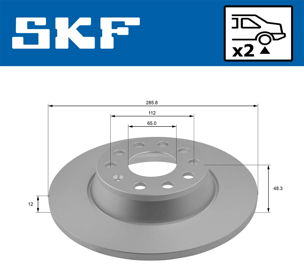 Disque de frein SKF VKBD 91289 S2