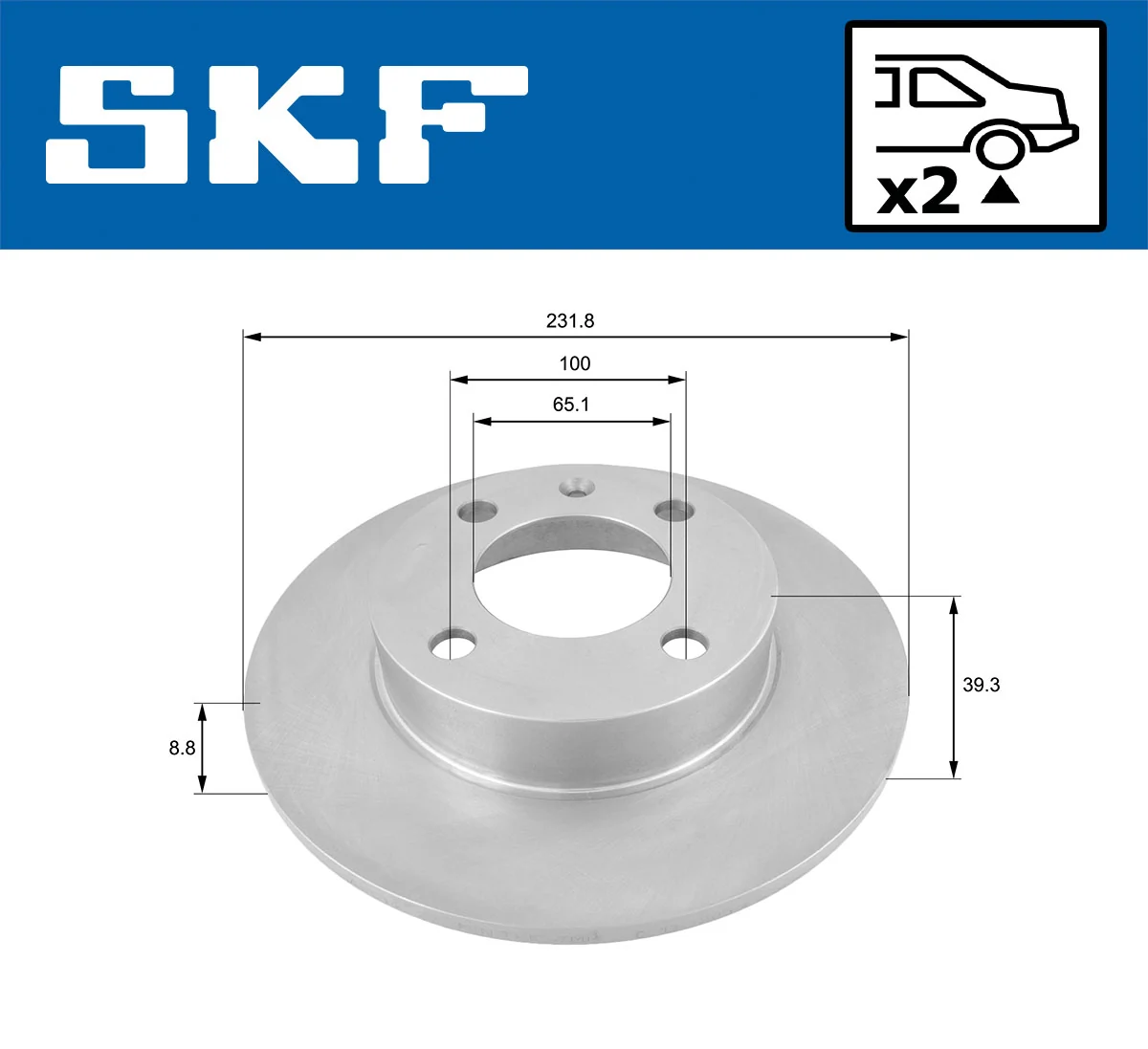 Disque de frein SKF VKBD 90372 S2